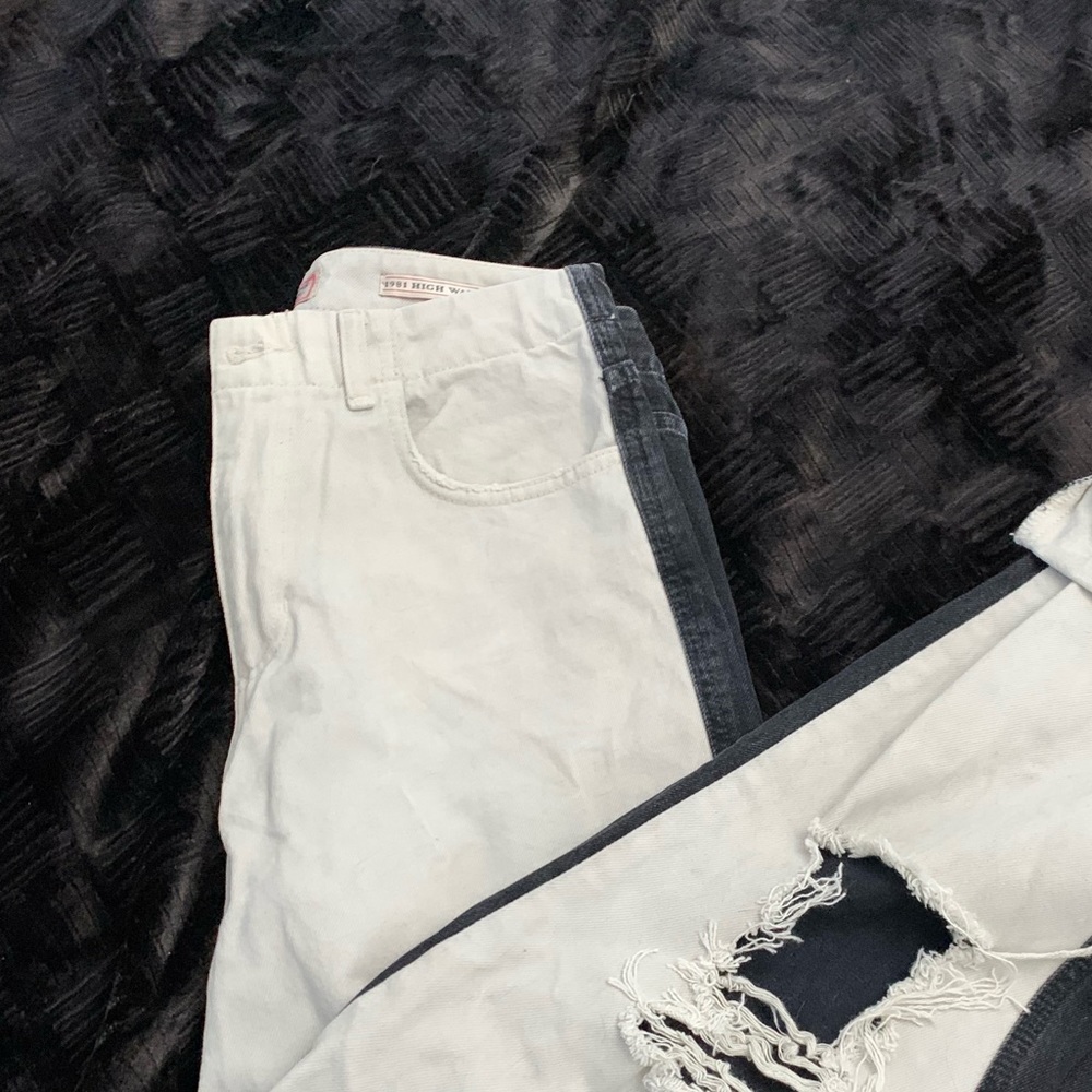 Guess two toned black and white jeans